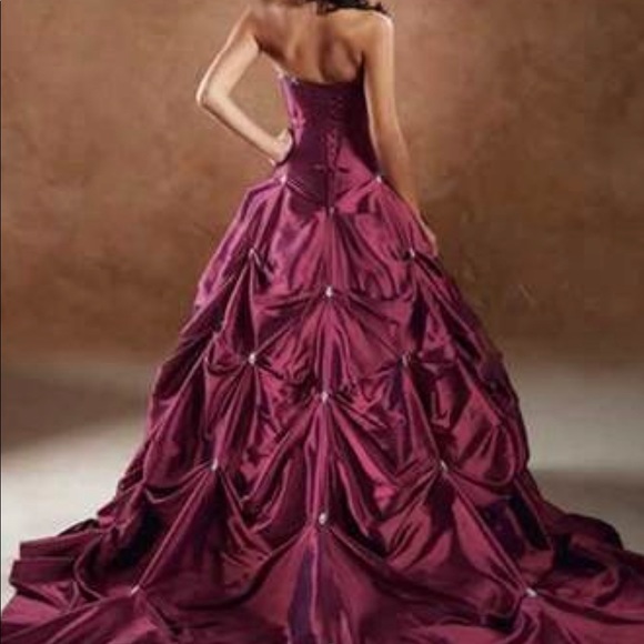 NEW! NWT Maggie Sottero Capri fuchsia size 6 wedding gown - Picture 2 of 15